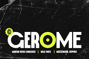 Gerome - Modern Retro Condensed Font, a Sans Serif Font by Iqsiart Studio (Thumbnail 1 of 15)