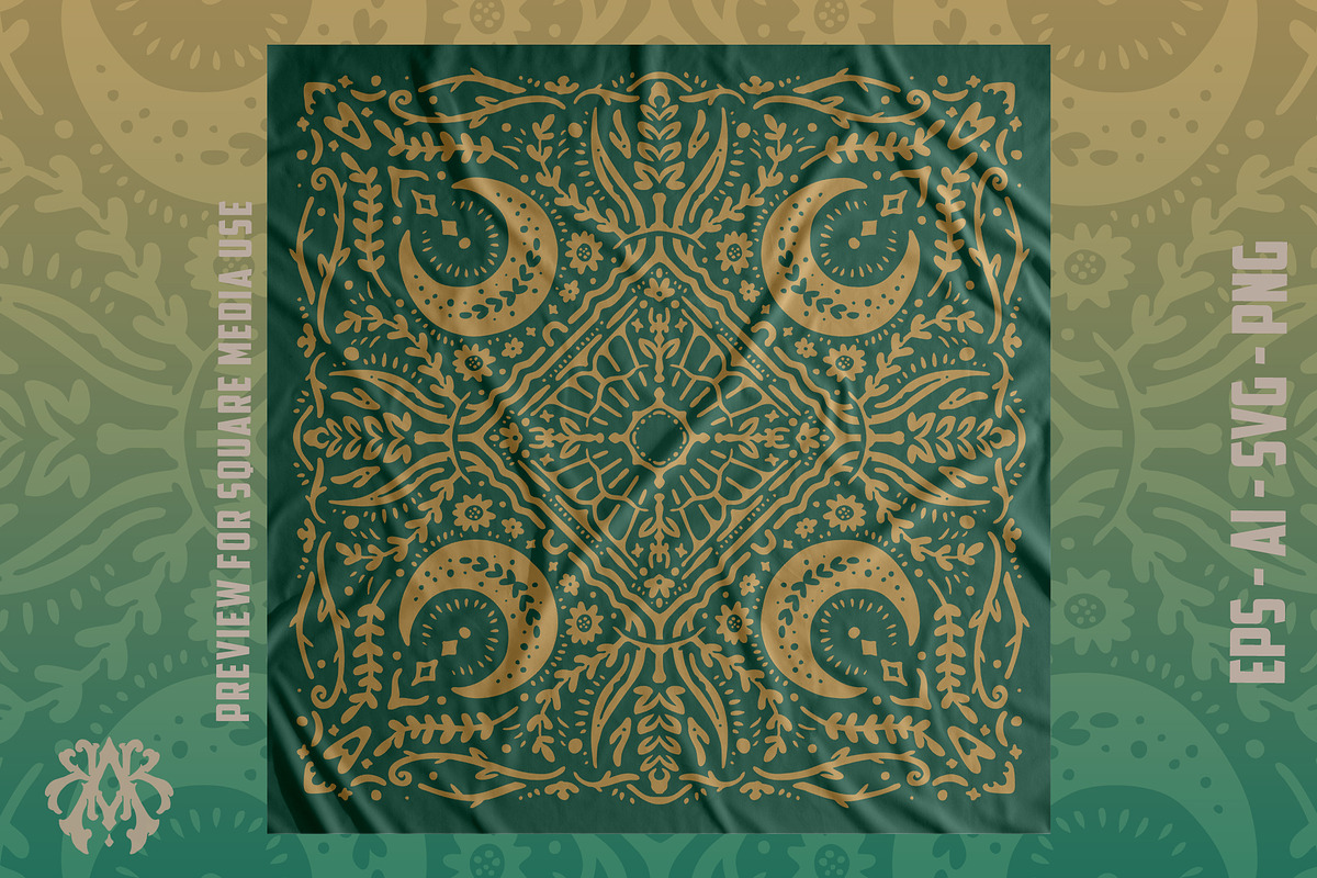 Vintage Pattern Bandana, a Pattern Graphic by Krizvector