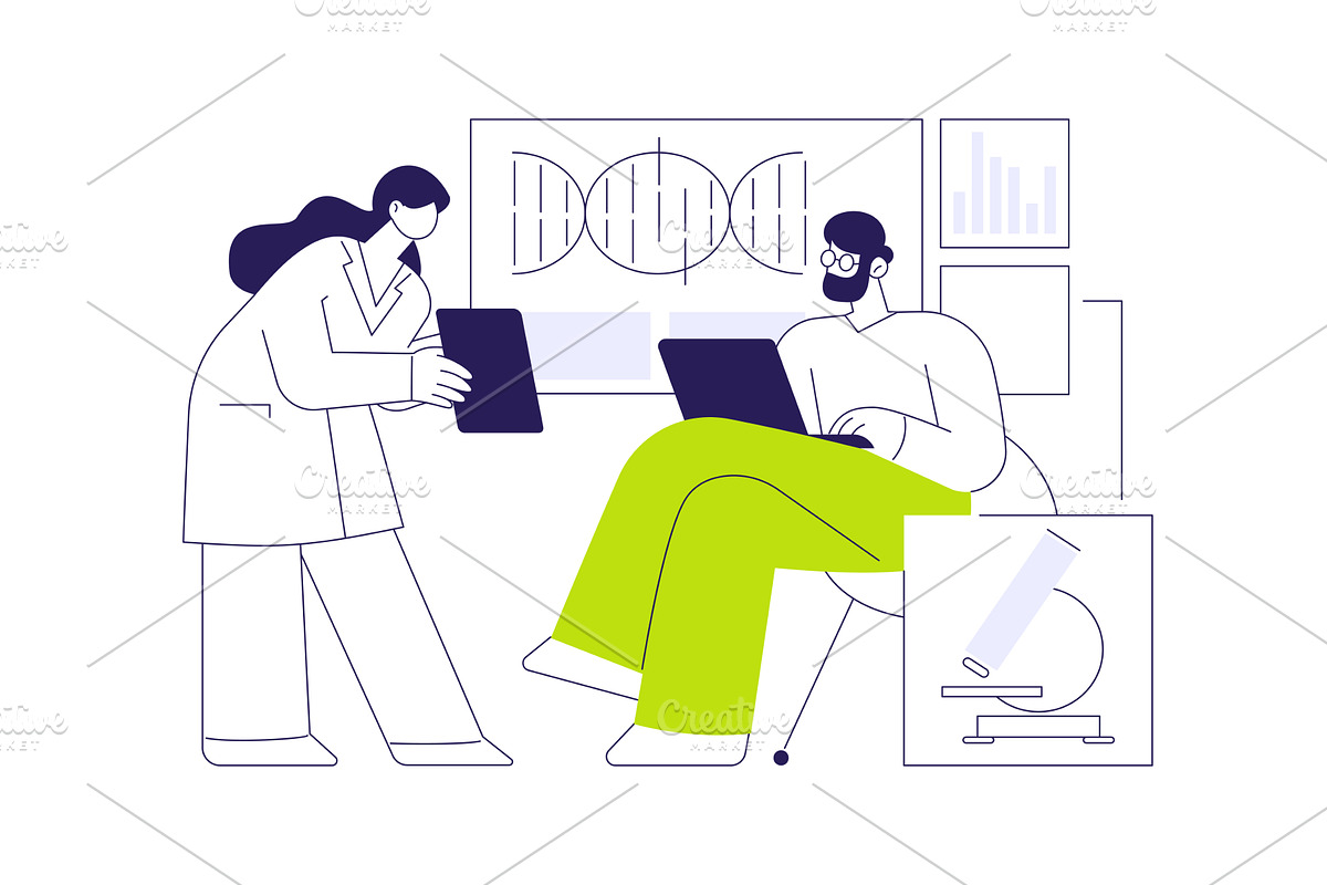 Genetic analysis software abstract, an Illustration by Visual Generation