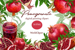 Pomegranate PNG, fruit clip art,