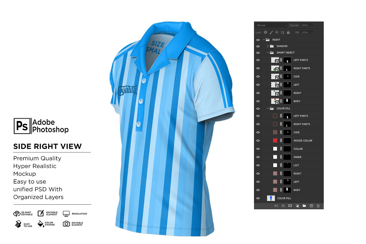 Dress Suit Polo T-Shirt S Mockup, a Shirt Mockup by Nanggroe Scripting (Photo 6 of 8)