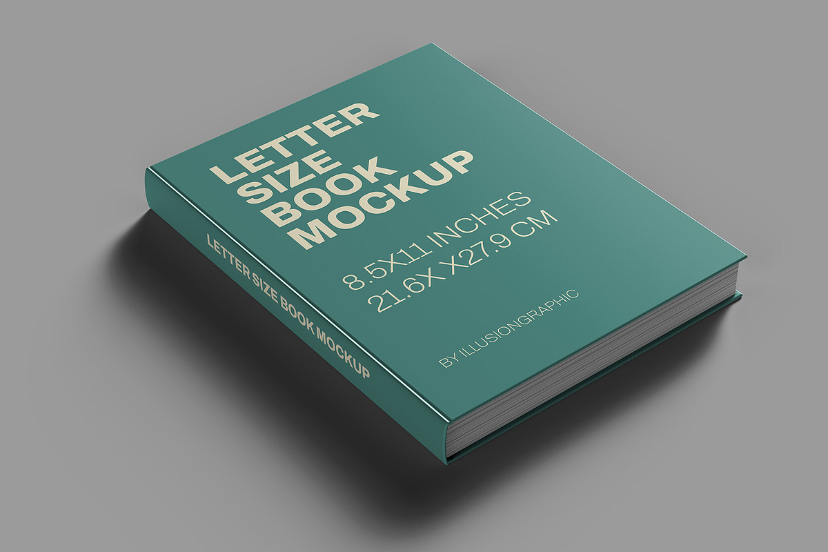 Letter Size Book Mockup - 8 views, a Books & Magazine Mockup by Illusiongraphic (Photo 2 of 24)