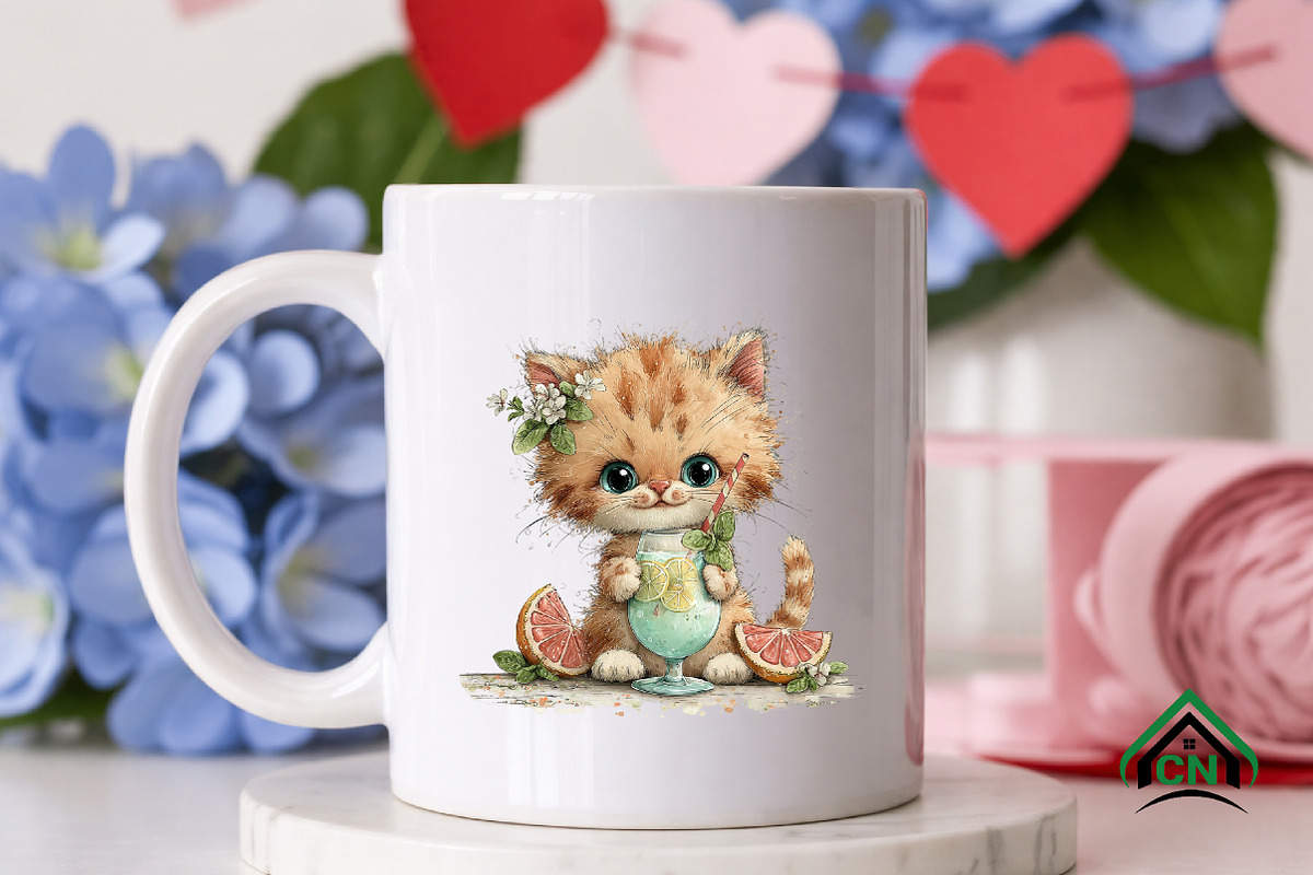 Whimsical Summer Cats Clipart, an Illustration by Craft Nest (Photo 9 of 12)