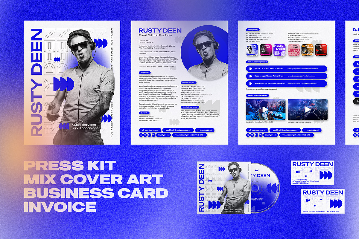 Club DJ Press Kit Template Pack, a Resume Template by vinyljunkie (Photo 2 of 9)