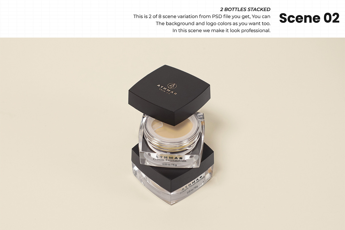 Cosmetic Cream jar mockup set, a Packaging Mockup by Assyat (Photo 4 of 10)