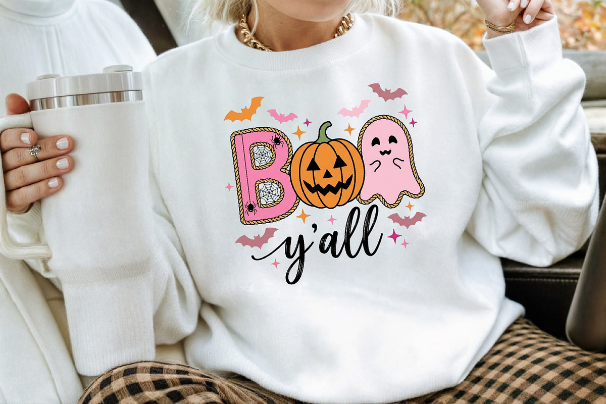 Cute Pink Boo Y'all Halloween Design, a Seasonal Illustration by Creative Art (Photo 3 of 3)