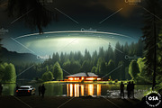 Saucer-Shaped Extraterrestrial UFO, a Technology Illustration by Other Side Art (Thumbnail 5 of 8)