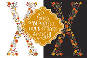 Autum Floral Alphabet Vectors & PNGs, an Illustration by Amanda Ilkov (Thumbnail 3 of 5)