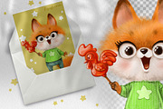Cute fox holds a caramel cockerel, an Animal Illustration by Azuzlikus (Thumbnail 2 of 3)