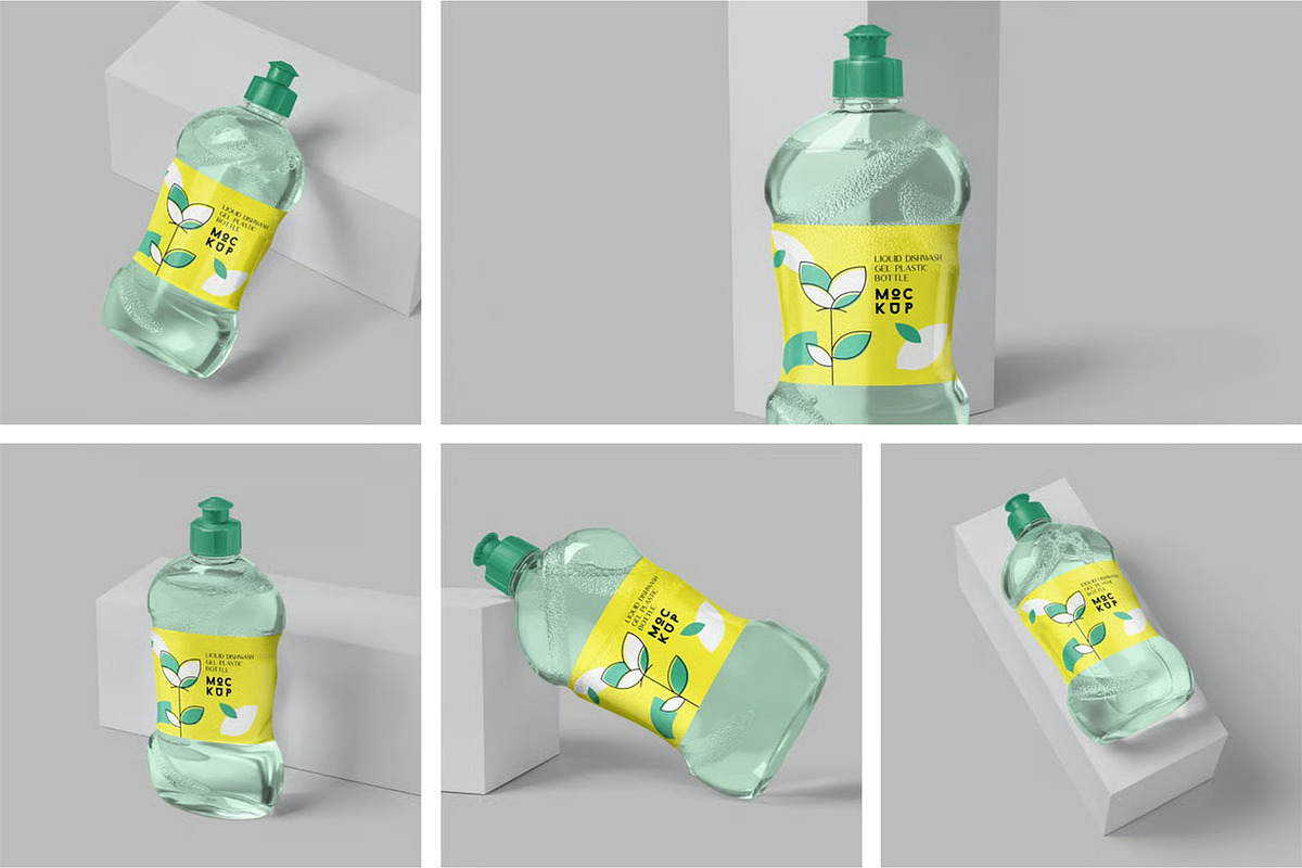 Dishwash Bottle Mockups, a Household Mockup by megostudi0 (Photo 1 of 7)