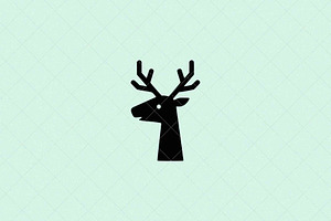 Minimalist Deer Icon Head