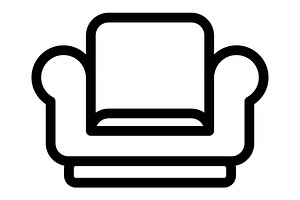 Sofa icon, an Outline Icon by Sumberpangan