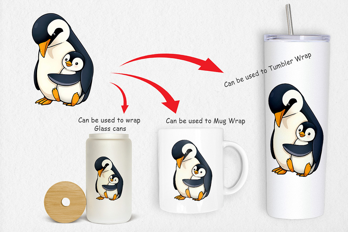 Penguin Family Love Clipart, a Graphic by Artnoy (Photo 4 of 5)