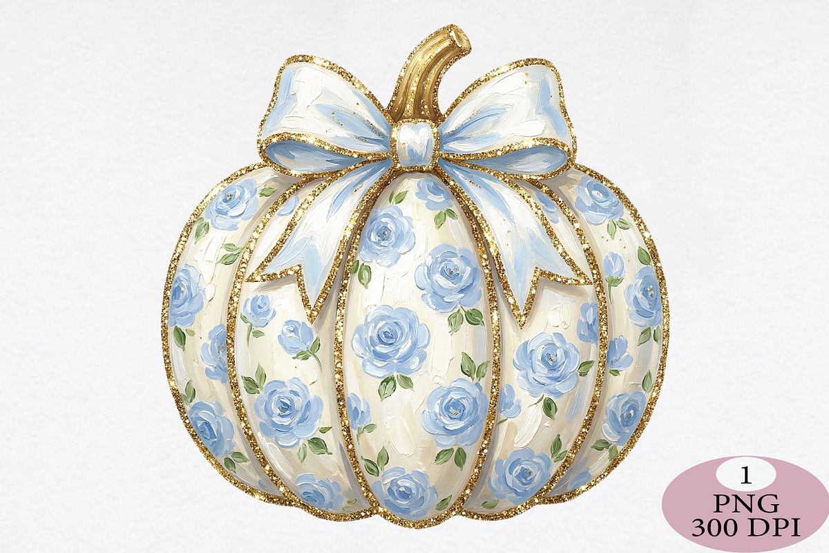 Grandmillennial Pumpkin Png, an Illustration by Daily.Designs (Photo 1 of 5)