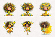 Whimsical lemon Girl Clip Art, an Illustration by CreationArt (Thumbnail 6 of 7)