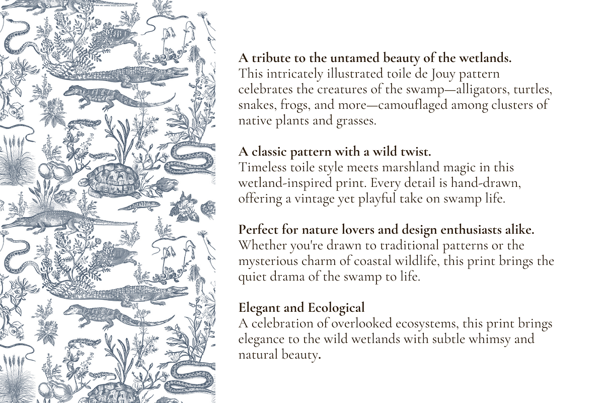 Swamp Toile de Jouy Pattern, a Pattern Graphic by Hughes Studio (Photo 3 of 7)