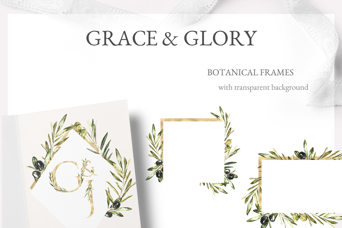 Watercolor Olive greenery clipart, a Decorative Illustration by Catherine Wheel (Photo 13 of 19)