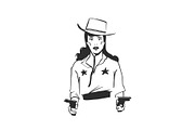 Cowgirl in hat with gun graphic, a Person Illustration by Anastasy_helter (Thumbnail 3 of 3)