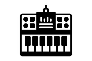 Midi synthesizer solid icon, a Solid Icon by Creative priyanka