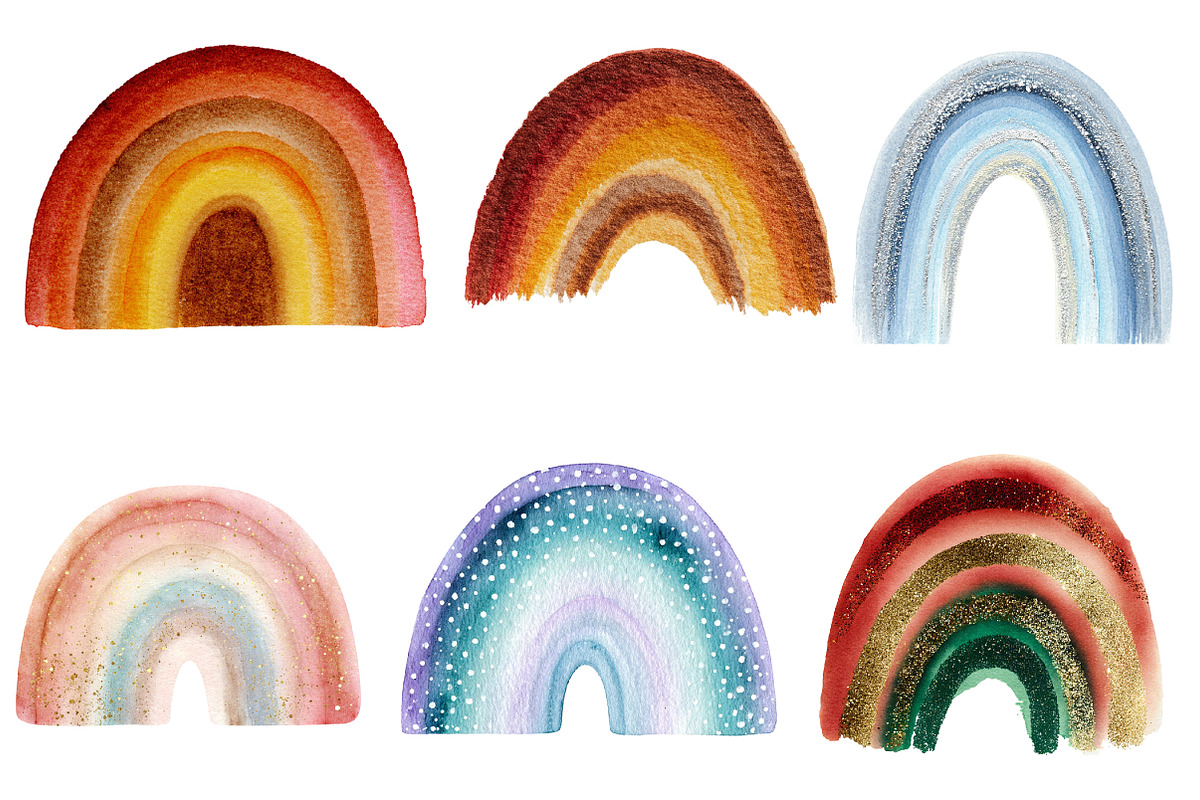 Christmas Rainbow Brushstrokes Clipa, an Illustration by Designworld (Photo 4 of 5)