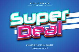 Super Deal 3D Editable Text Effect