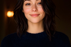 young latina woman smiling, generative AI, a Photo by Nito