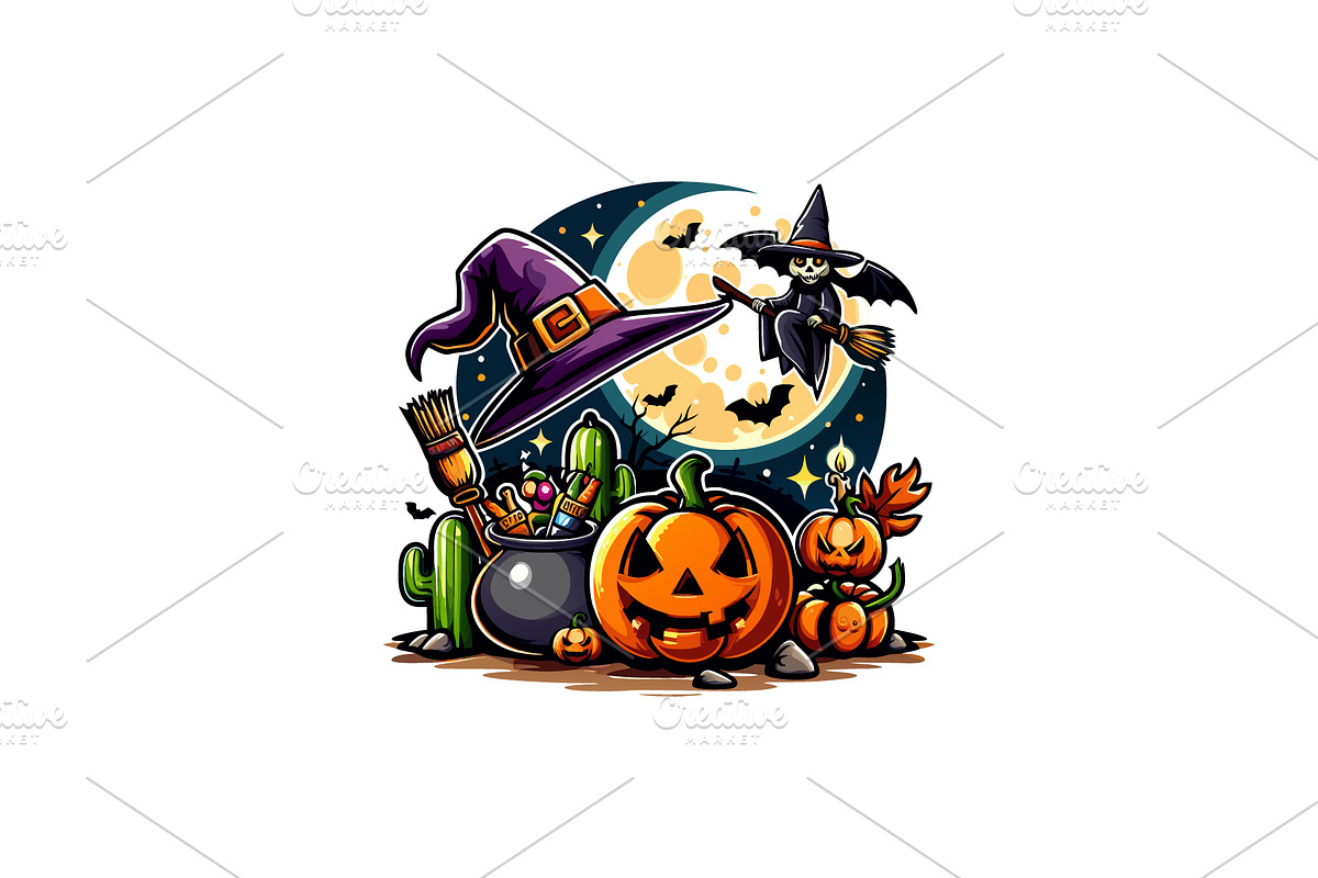 Halloween Logo Mascot Illustration, a Branding & Logo Template by Vectorium Studio (Photo 3 of 5)