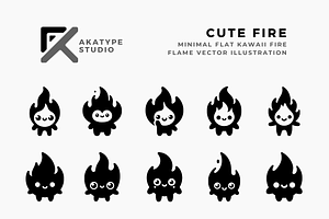 Cute Fire Icon, an Icon by Akatype Studio