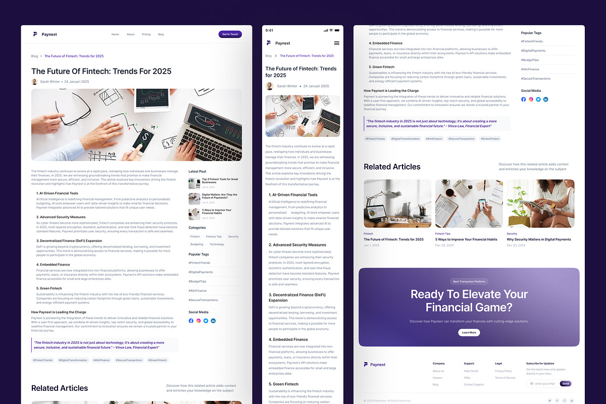 Paynext - Fintech Website, an UI Kit Template by peterdraw (Photo 5 of 7)