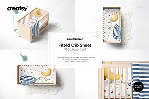 Fitted Crib Sheet Adds Mockup Set