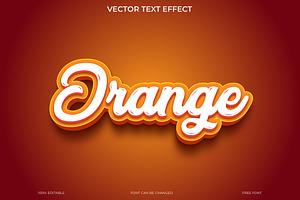 3D Orange Text Effect EPS Vector