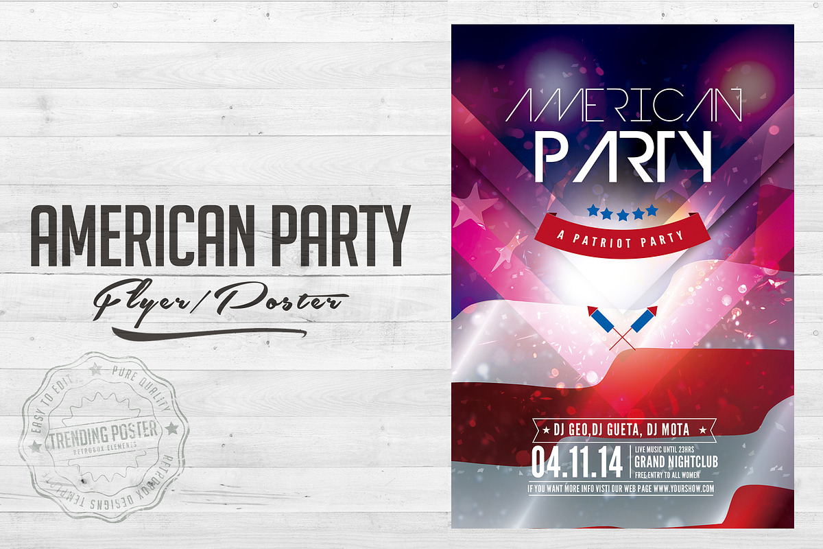 American Party Poster, a Graphic by Graphicnugget