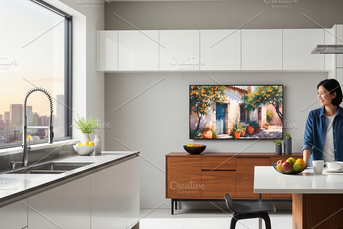 Mediterranean Orange House Art, a Background Graphic by Floraphoria (Photo 8 of 10)