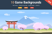 10 Fresh Game Backgrounds, a Background Graphic by Flat Icons (Thumbnail 1 of 3)