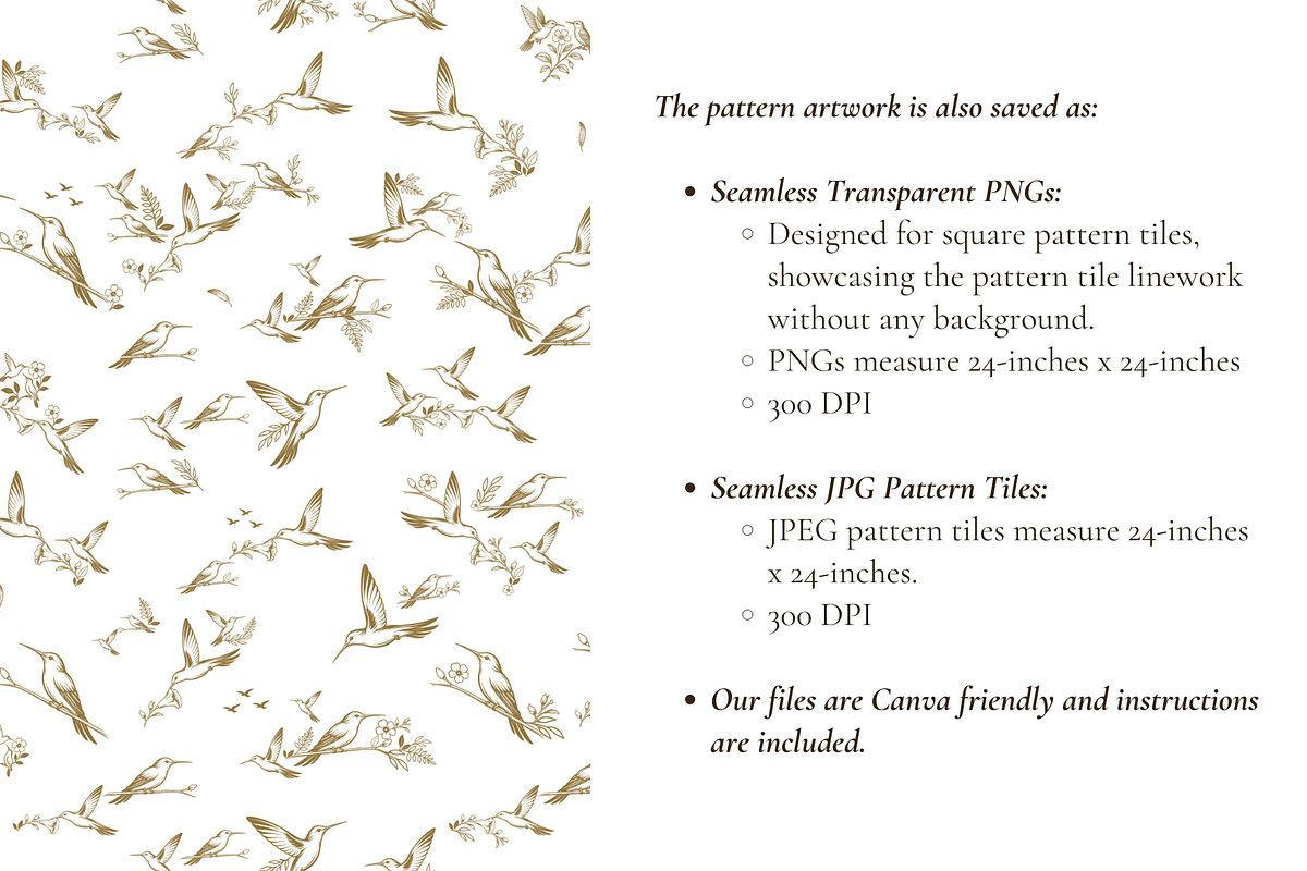 Hummingbird Illustrated Toile Print, a Pattern Graphic by Hughes Studio (Photo 6 of 8)
