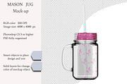 Mason jug mockup. PSD mockup., a Mockup by NatalyaZelenova (Thumbnail 1 of 3)