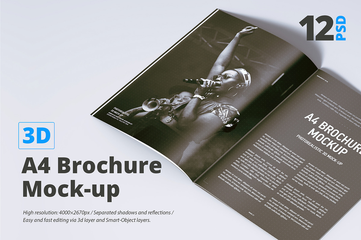 A4 Magazine | Brochure Mock-up, a Books & Magazine Mockup by WebAndCat (Photo 1 of 32)