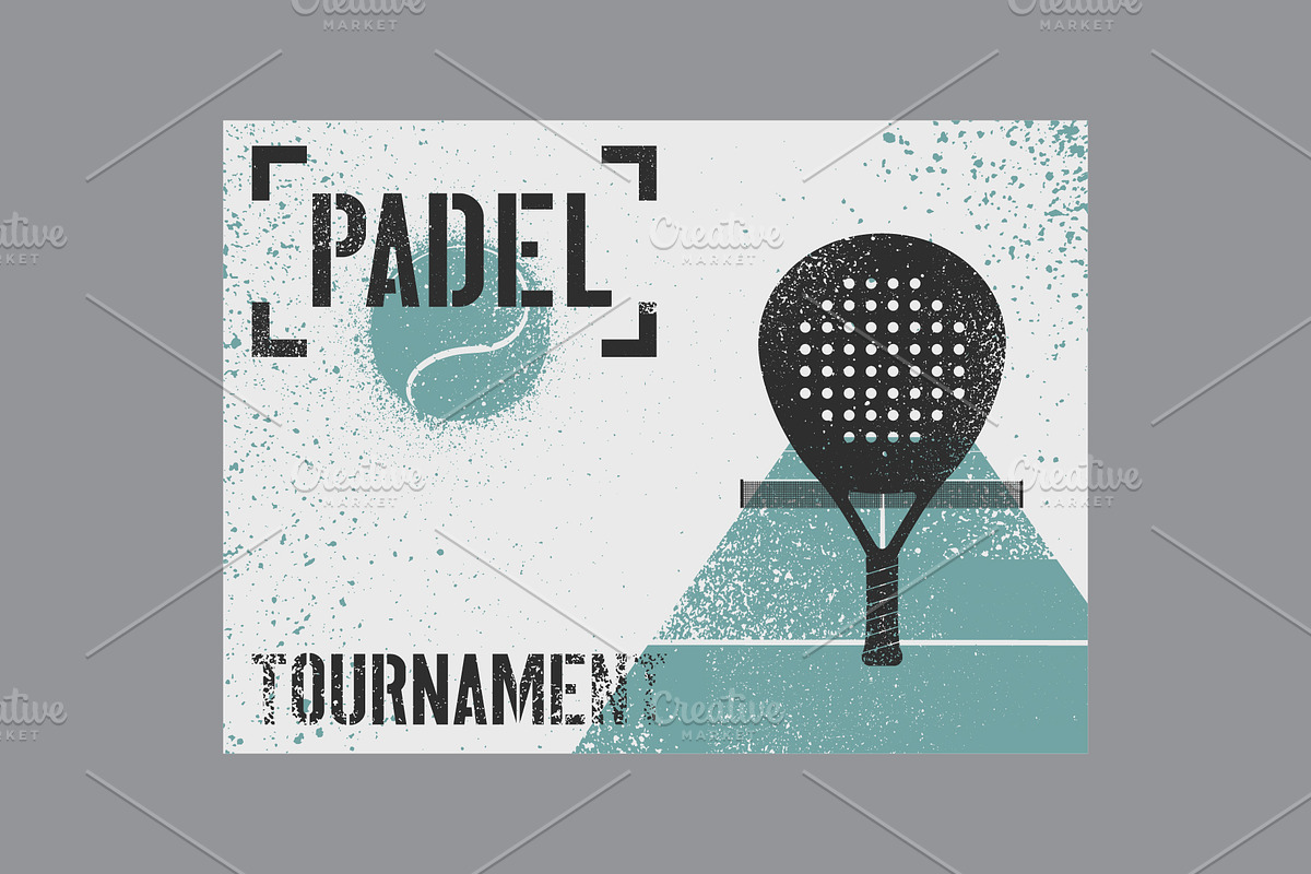 Padel tennis grunge vector posters., a Person Illustration by PoPaShop (Photo 6 of 8)