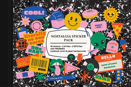 Nostalgia Sticker Pack, an Education Illustration by Creativity Bucketlist