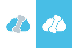 Vector bone and cloud logo, an Illustration by GraphiShop
