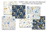 Seamless patterns with blue flowers, a Pattern Graphic by Larisa Maslova (Thumbnail 2 of 3)
