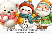Retro Pastel Christmas Clipart, an Illustration by Craft Nest (Thumbnail 1 of 10)