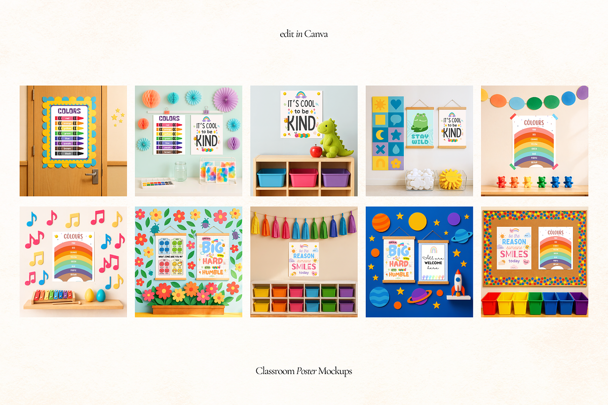 25 Classroom Poster Canva Mockups, an Advertising Mockup by Matisse Studio (Photo 4 of 7)