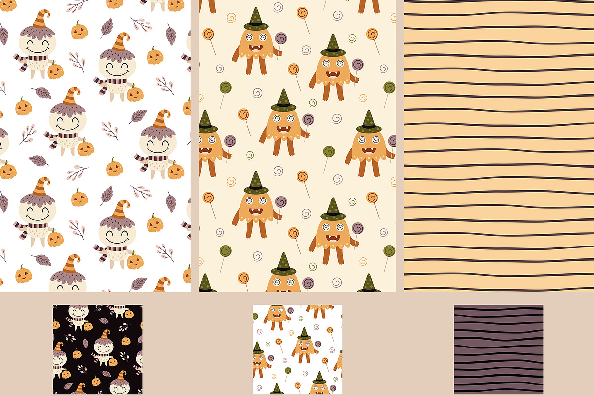 Cute Halloween clipart & patterns, a Seasonal Illustration by JulzaArt (Photo 10 of 13)