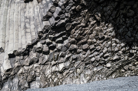 Basalt rock pillars columns at Reynisfjara beach near Vik, South, a Nature Photo by YuriyB