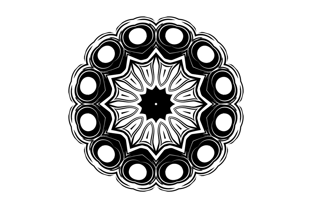 Black and White Mandala Patterns Set, a Decorative Illustration by NJ Himel (Photo 85 of 101)