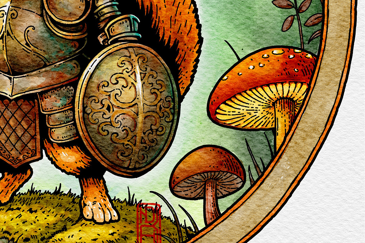 Watercolor Fantasy Creature, Squirel, an Animal Illustration by NStudio (Photo 2 of 9)