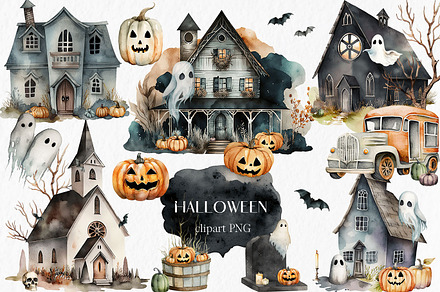 Halloween Clipart PNG - spooky party, an Object Graphic by MyLittleMeow