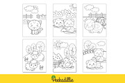 Cute Farm Animals Coloring Set, an Animal Illustration by Peekadillie Art (Thumbnail 3 of 3)