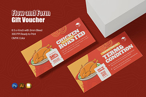 Flow and Form Chicken Gift Voucher, a Print Template by Esensifiksi.studio